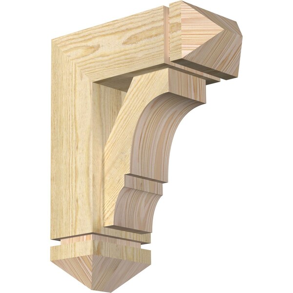 Ekena Millwork Balboa Arts and Crafts Rough Sawn Bracket w/ Offset Brace, Douglas Fir, 6"W x 14"D x 18"H BKT0604X14X18BOA03RDF - main